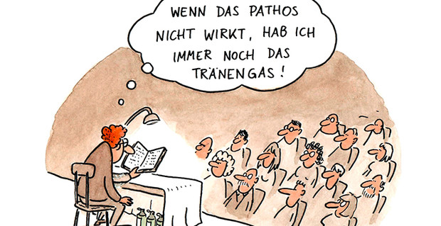 Literarische Cartoons Holzbaum